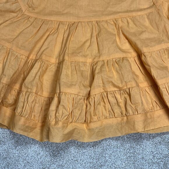 NWT HYFVE Woman's Orange Babydoll Blouse Ruffled Crop Top M lantern sleeve‎ - Picture 5 of 11